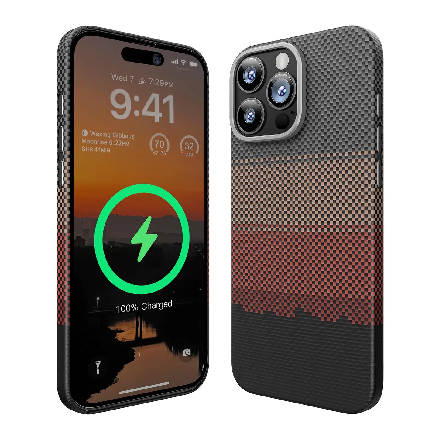 Coque magnétique carbone élégance compatible Magsafe pour iPhone 16